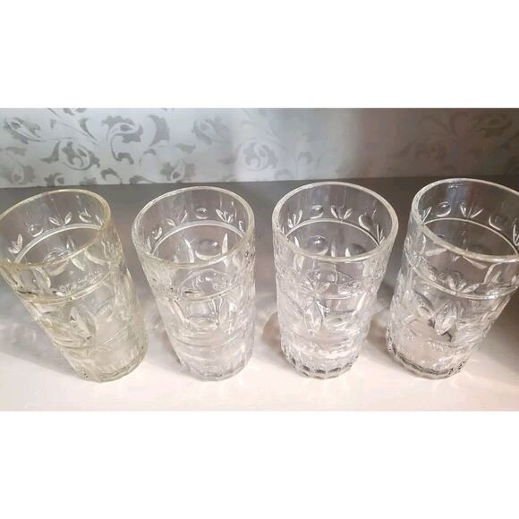 Set of 4 Vintage Indiana Colony Crystal Glass CLASSIQUE CLEAR Wine Water 12 Oz - Picture 2 of 8